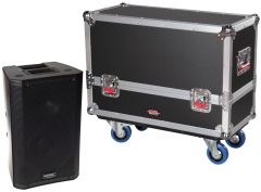 Gator Cases Tour style case to hold (2) QSC K8 speakers. Accessory compartment for cables and connectors.