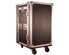 Gator Cases ATA Wood Flight Pop-Up Console Rack Case; 10U Top; 14U Bottom; w/ Casters