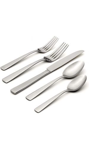 Oneida Satin Nocha 20 Piece Everyday Flatware, Service for 4, 18/0 Stainless Steel, Silverware Set