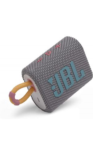 JBL Go 3 Portable Speaker with Bluetooth, Built-in Battery, Waterproof and Dustproof Feature, Grey