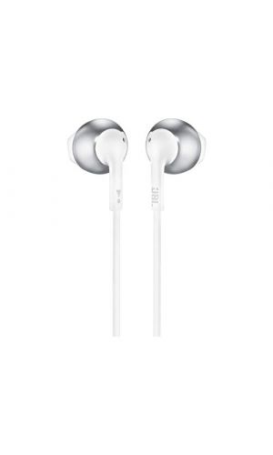 JBL Tune 205 In-Ear Headphone with One-Button Remote/Mic, Chrome