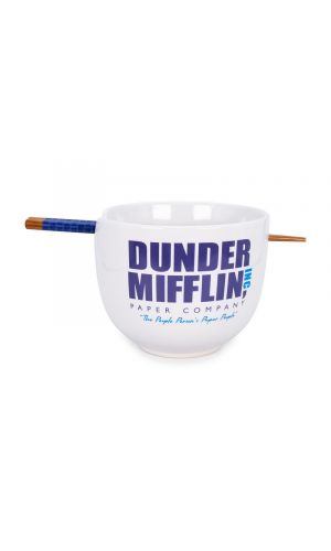 Silver Buffalo The Office Dunder Mifflin 20-Ounce Ramen Bowl and Chopstick Set